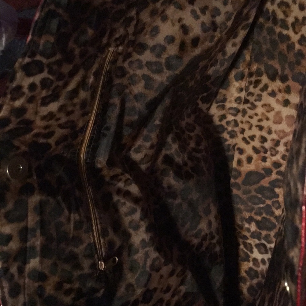 Red Tote- leopard inside - Picture 2 of 2